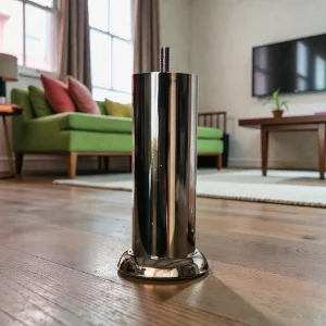 Pieds sommier tapissier métal chromé hauteur 15 cm