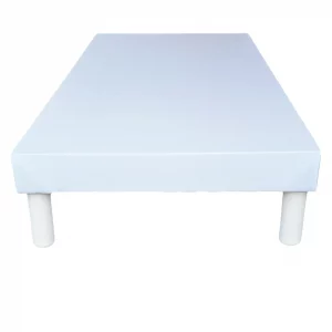 Sommier tapissier 90 x 200 tissu blanc hauteur 13 cm