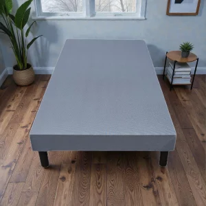 Sommier tapissier 90 x 200 tissu anthracite hauteur 13 cm