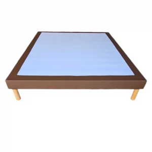 Sommier simili cuir chocolat 160 x 200