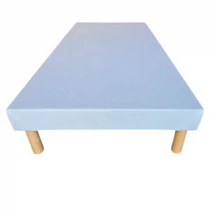 Sommier tapissier 90 x 200 tissu gris hauteur 13 cm