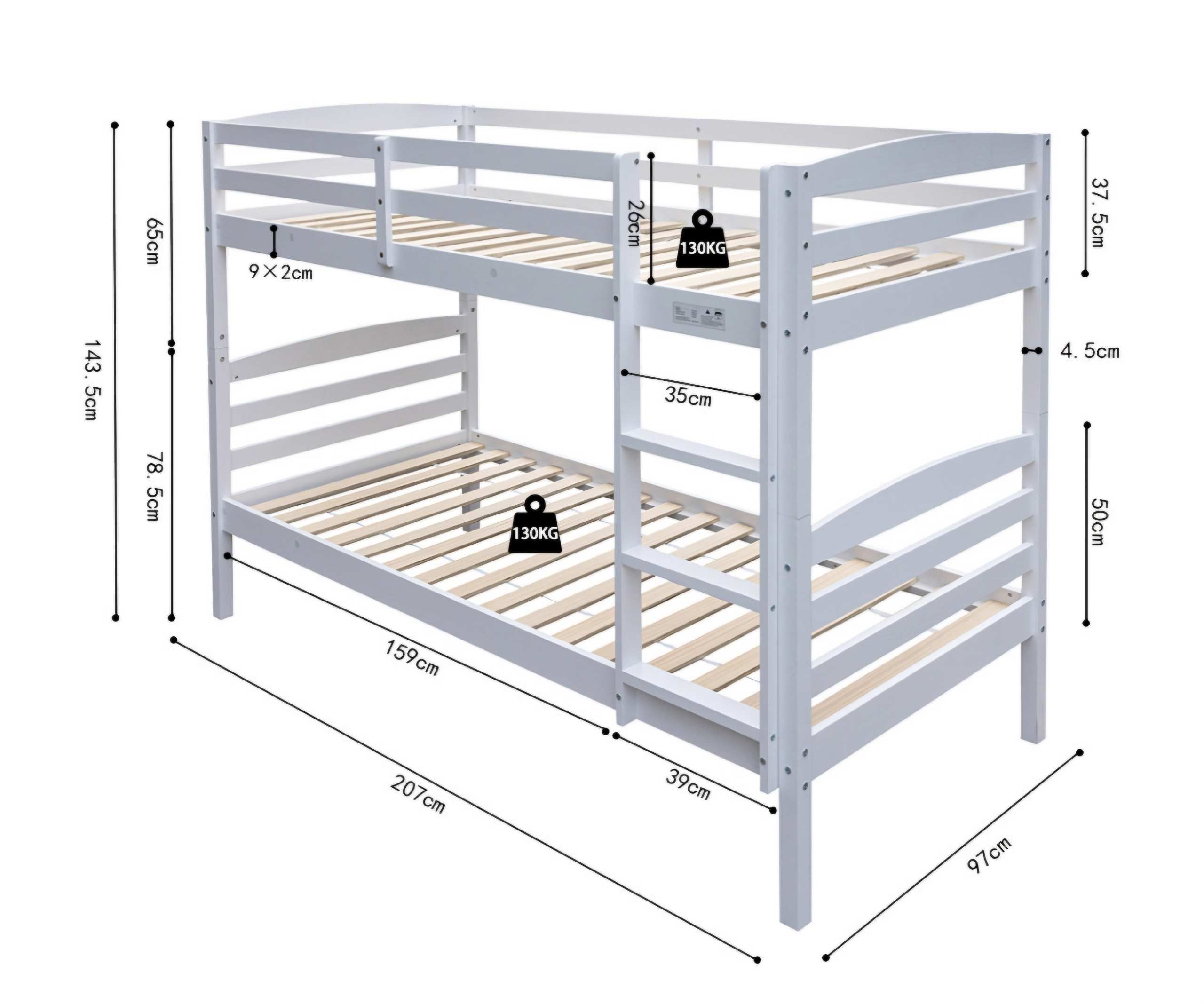 Lit superposé Roy divisible 90 x 200 – Image 5