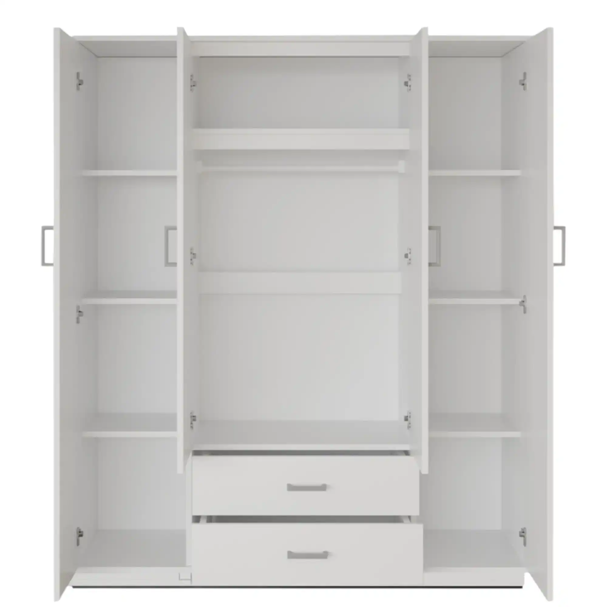 Armoire 160 Marc Blanc 4 portes avec 2 miroirs – Image 2