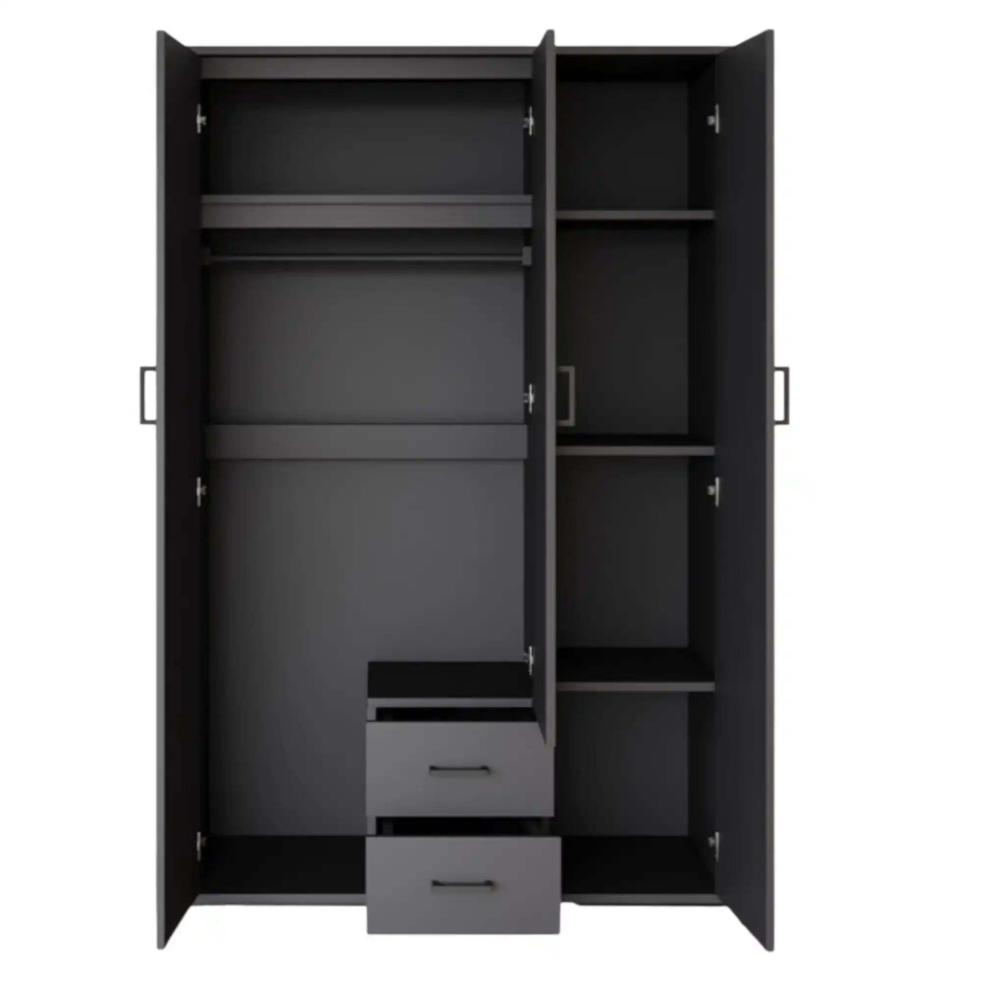 Armoire 120 Marc gris foncé 3 portes avec miroir – Image 2