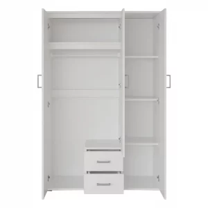 Armoire 120 Marc Blanc 3 portes avec miroir