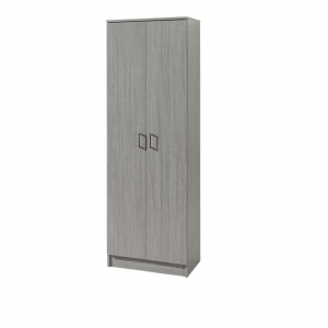Armoire 60 Ray chêne gris 2 portes et 4 étagères