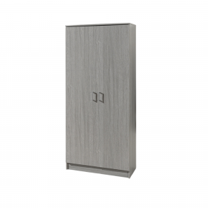 Armoire 80 Ray Chêne Gris 2 portes et 4 étagères