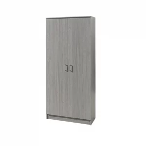 Armoire 80 Ray Chêne Gris 2 portes et 4 étagères