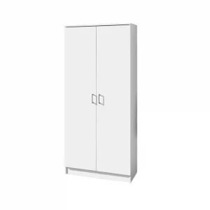 Armoire 80 Ray Blanc 2 portes et 4 étagères