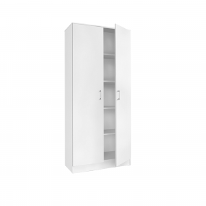 Armoire 80 Ray Blanc 2 portes et 4 étagères
