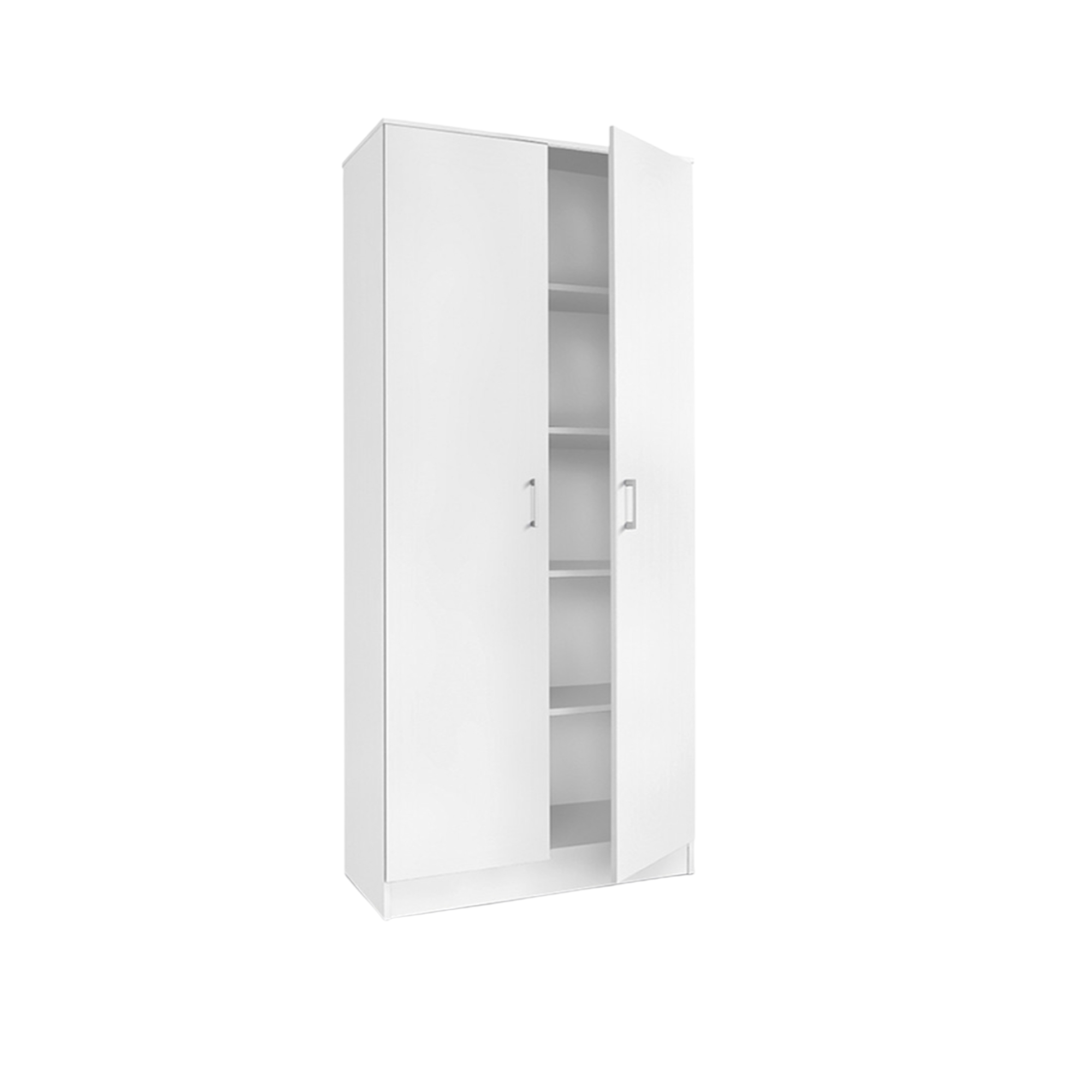 Armoire 80 Ray Blanc 2 portes et 4 étagères – Image 2