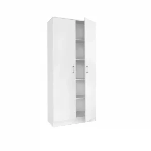 Armoire 80 Ray Blanc 2 portes et 4 étagères