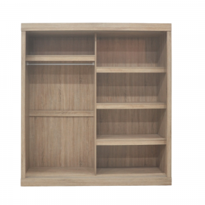 Armoire 182 Mike Sonoma 2 portes coulissantes et porte miroir