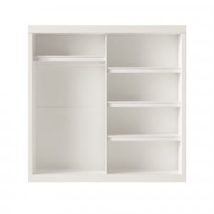 Armoire 182 Mike Blanc 2 portes coulissantes et porte miroir