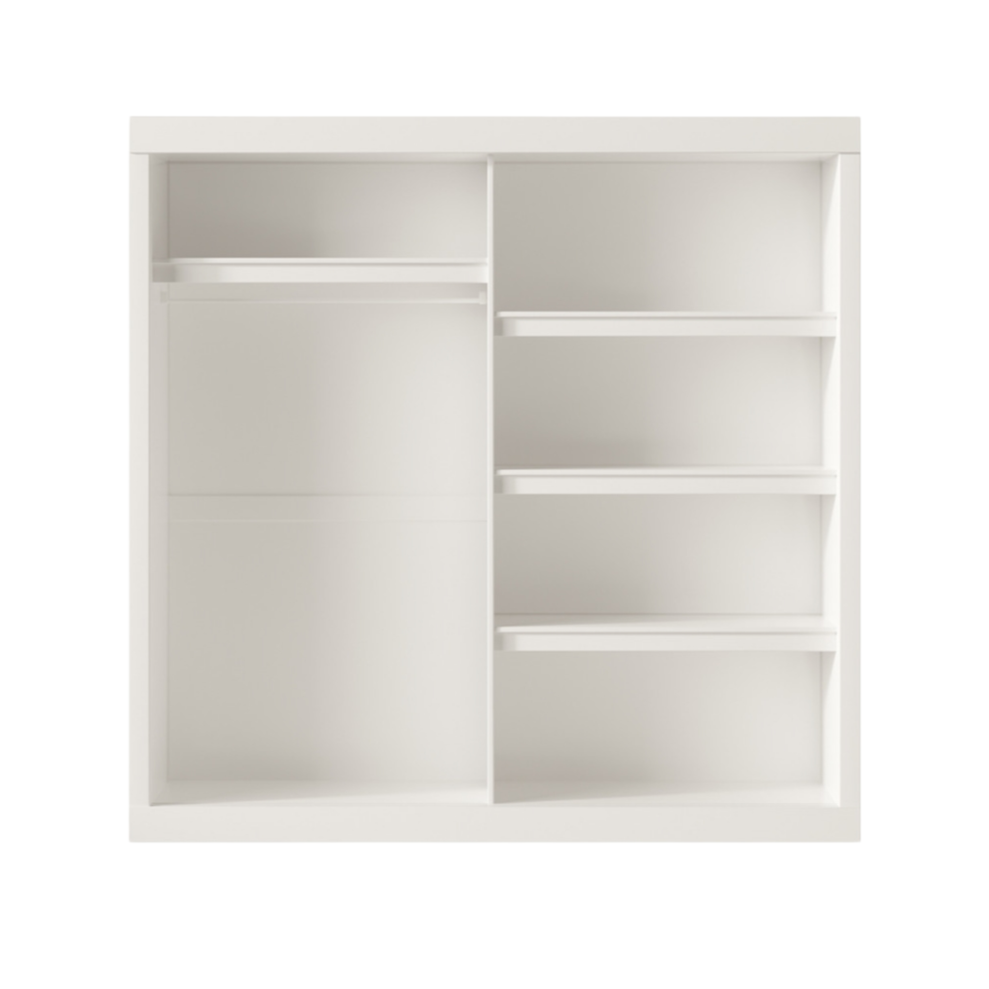 Armoire 182 Mike Blanc 2 portes coulissantes et porte miroir – Image 2