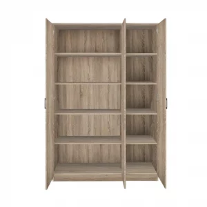 Armoire 120 Ray Sonoma 3 portes et 4 étagères