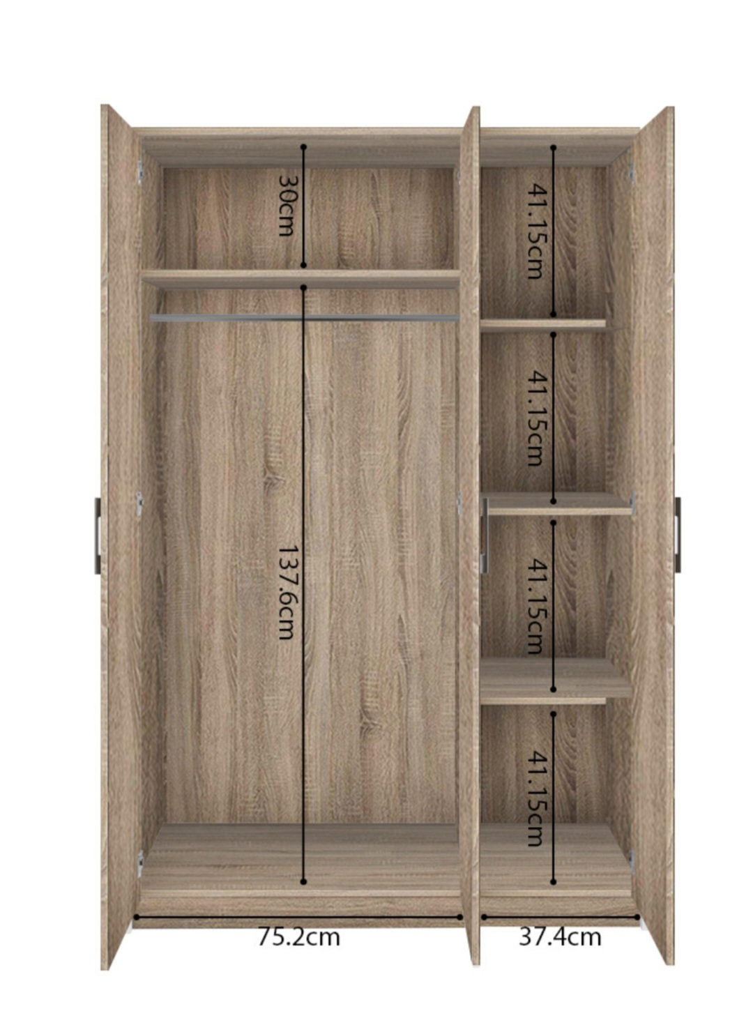 Armoire 118 Ray Sonoma 3 portes – Image 2