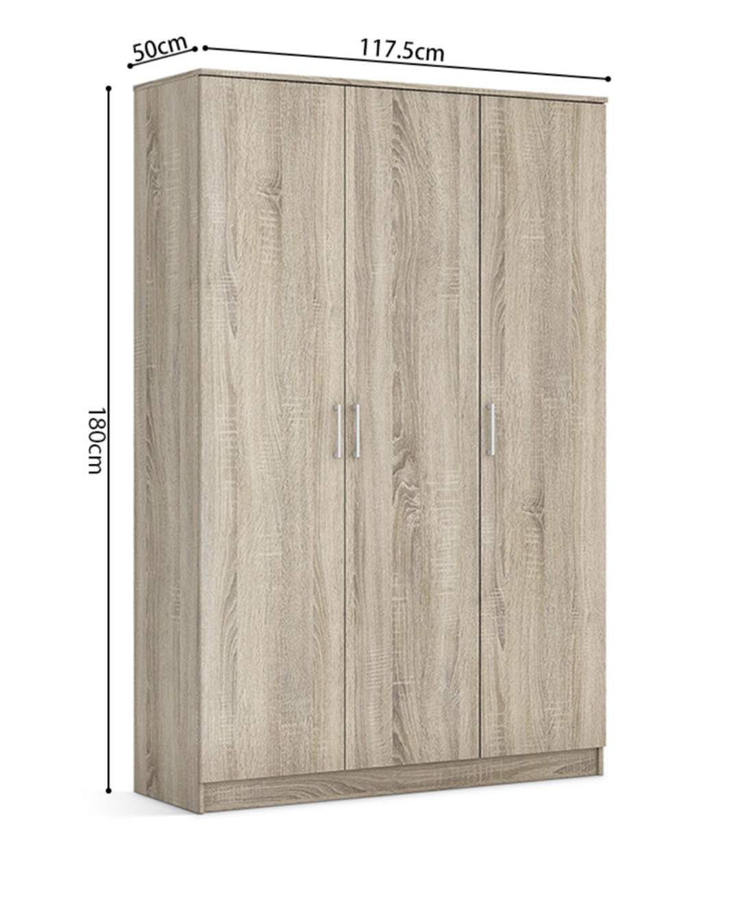 Armoire 118 Ray Sonoma 3 portes – Image 3