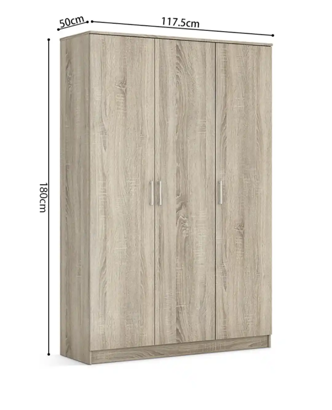 Armoire 118 Ray Sonoma 3 portes – Image 3