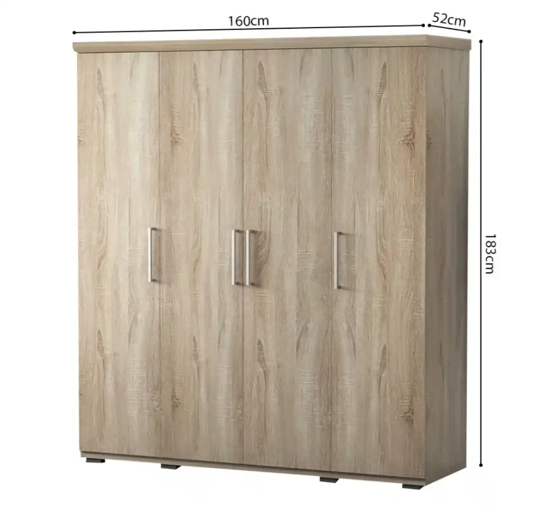 Armoire 160 Mike Sonoma 4 portes – Image 3