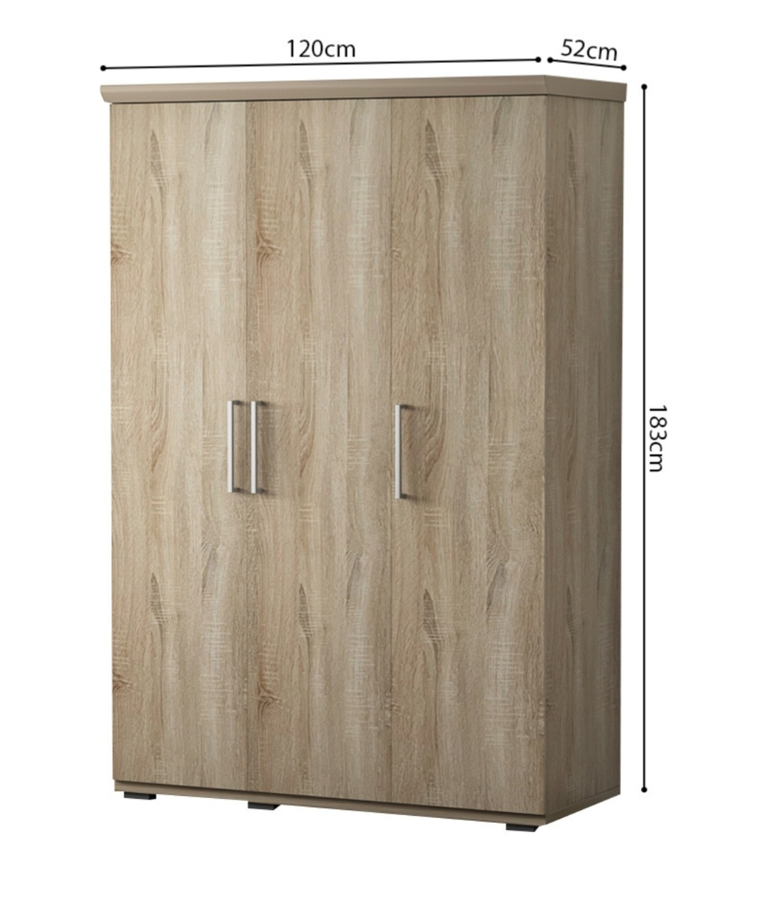 Armoire 120 Mike Sonoma 3 portes – Image 3