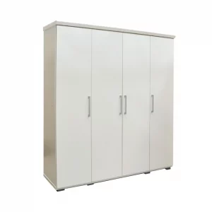 Armoire 160 Mike Blanc 4 portes