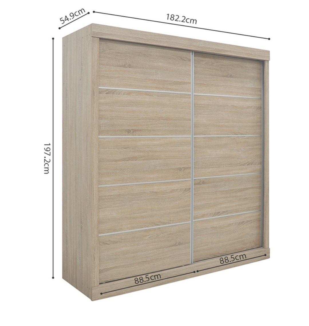 Armoire 183 Mike Sonoma 2 portes coulissantes – Image 4