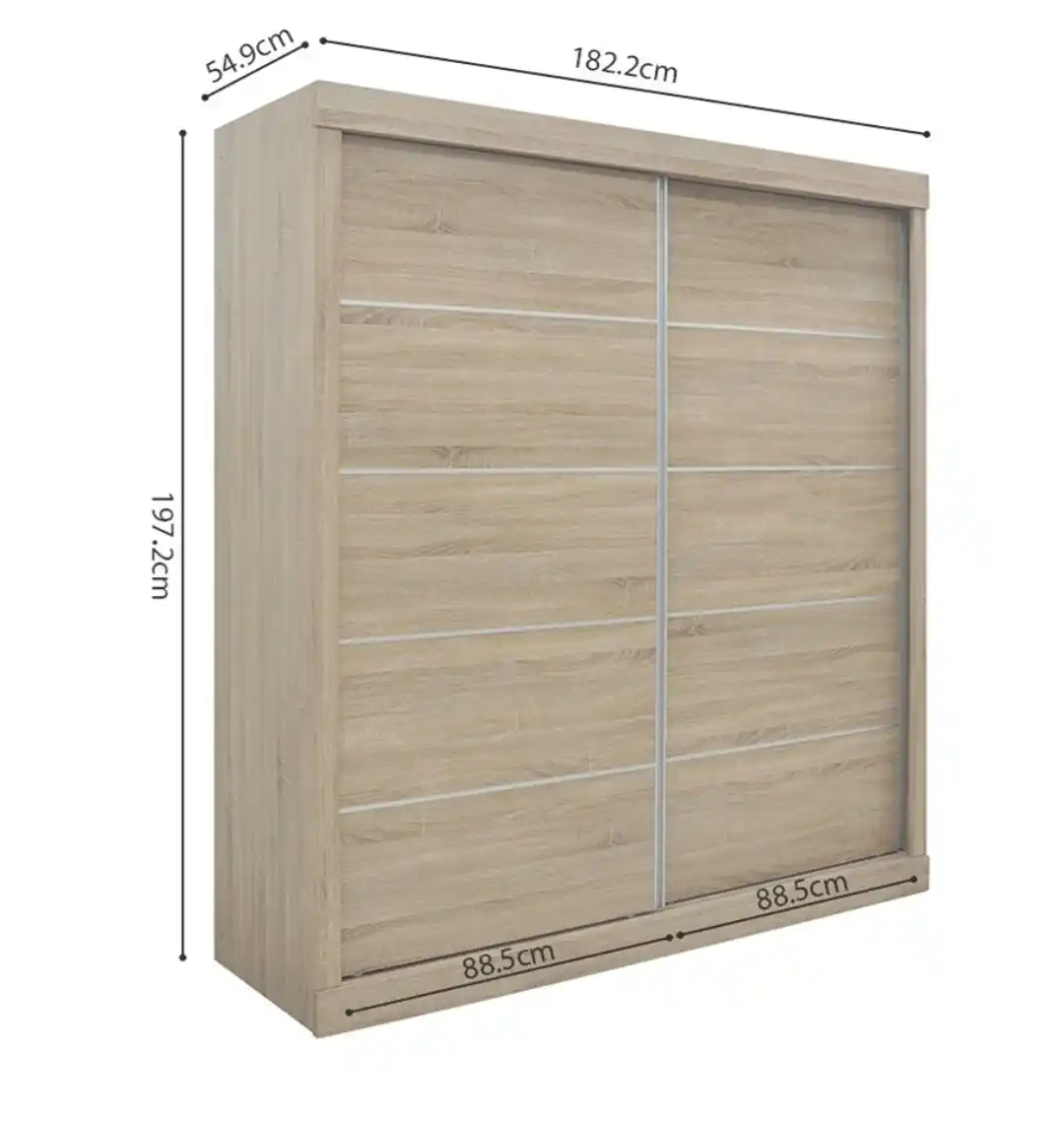 Armoire 183 Mike Sonoma 2 portes coulissantes – Image 4