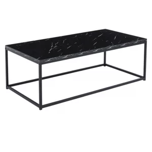 Table basse Dallas décor marbre noir
