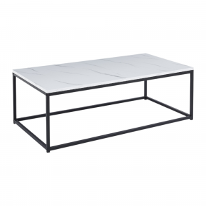 Table basse Dallas décor marbre blanc