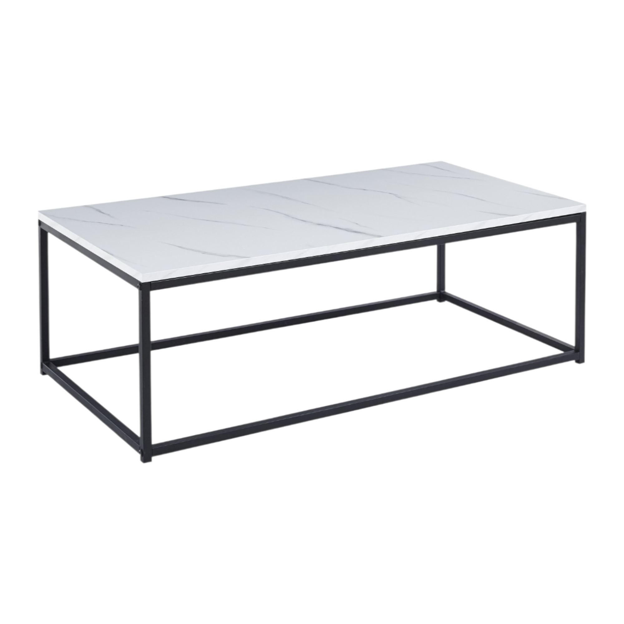 Table basse Dallas décor marbre blanc