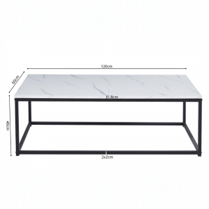 Table basse Dallas décor marbre blanc