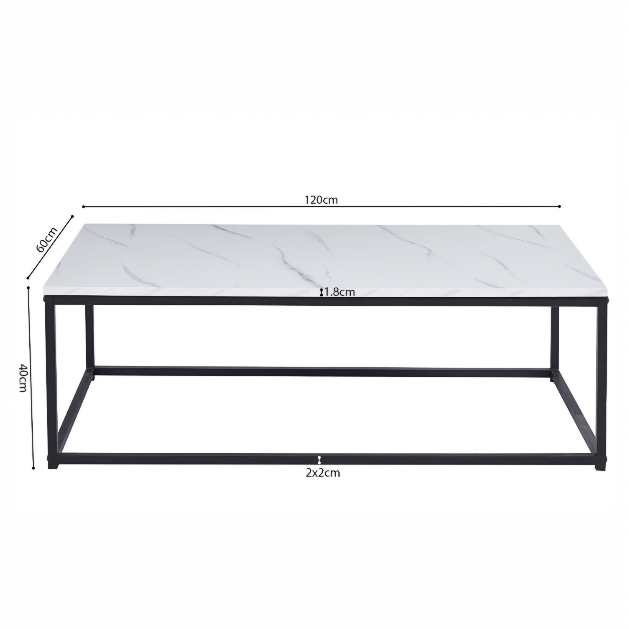 Table basse Dallas décor marbre blanc – Image 2