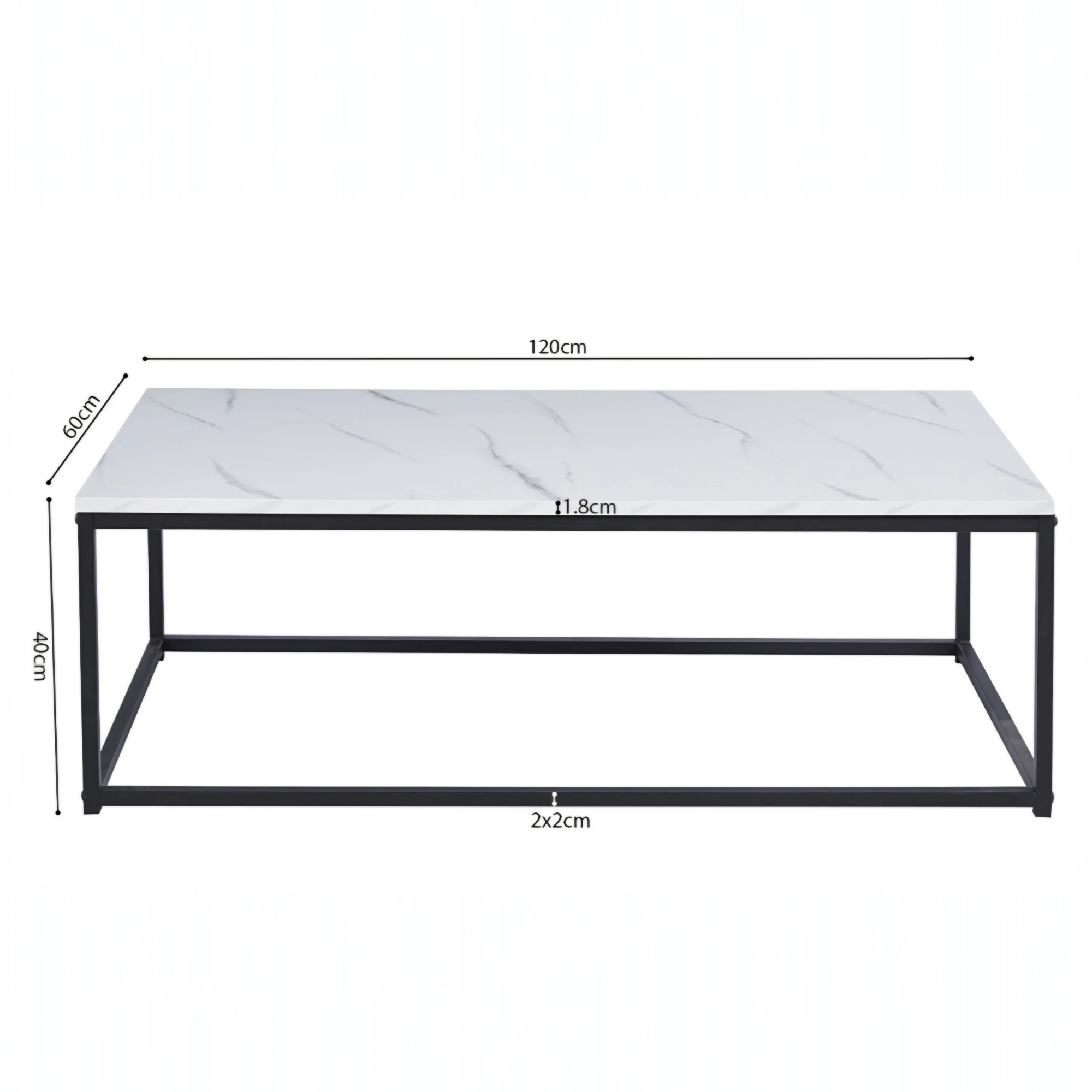 Table basse Dallas décor marbre blanc – Image 2