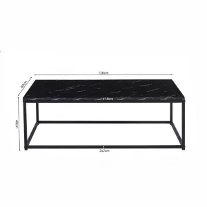 Table basse Dallas décor marbre noir