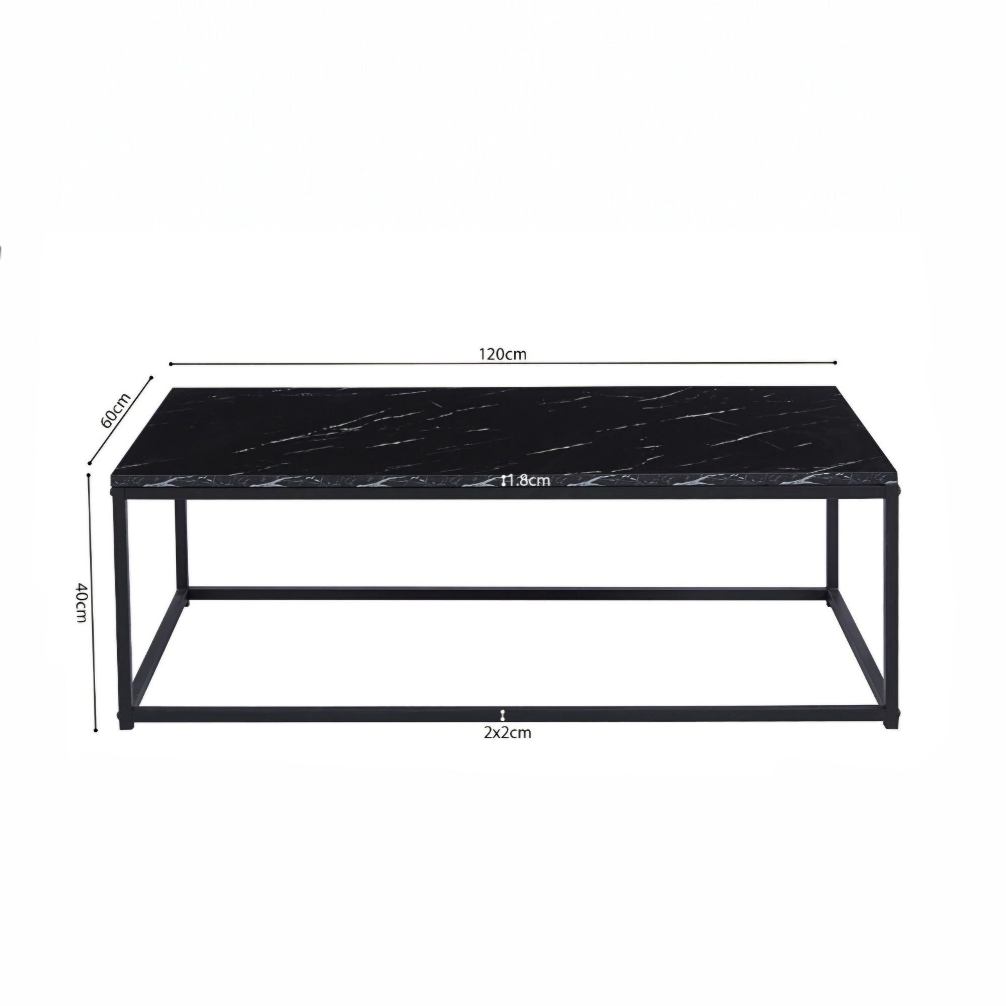 Table basse Dallas décor marbre noir – Image 2