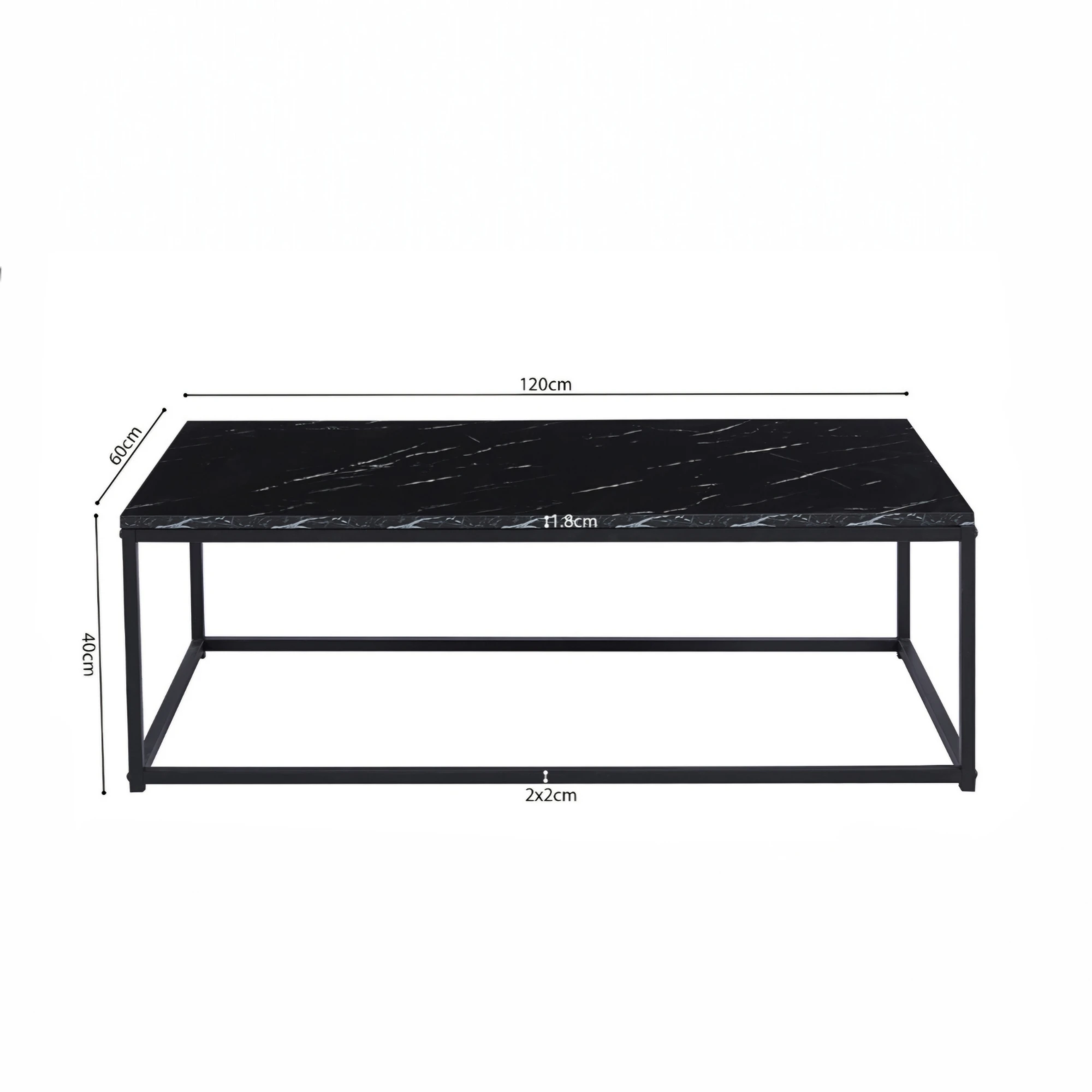 Table basse Dallas décor marbre noir – Image 2