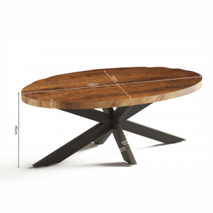 Table basse Madeira ovale bois de manguier