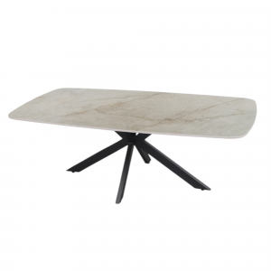 Table basse Apollo 130 cm Ovale Danoise Pierre Brillant Shakespear Beige