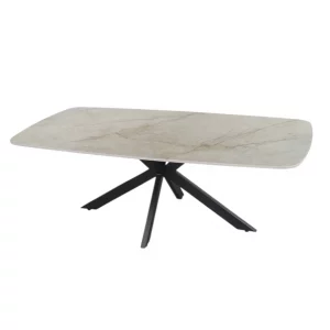 Table basse Apollo 130 cm Ovale Danoise Pierre Brillant Shakespear Beige