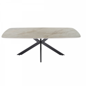 Table basse Apollo 130 cm Ovale Danoise Pierre Brillant Shakespear Beige