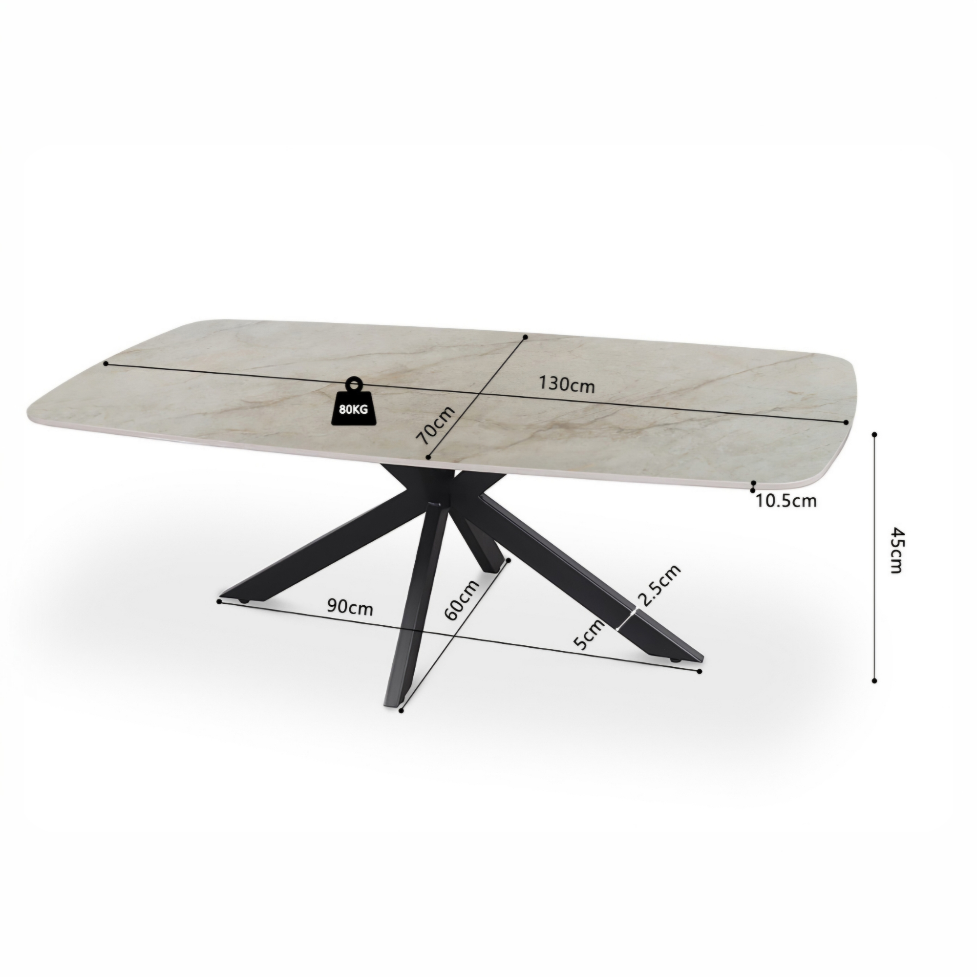 Table basse Apollo 130 cm Ovale Danoise Pierre Brillant Shakespear Beige – Image 3