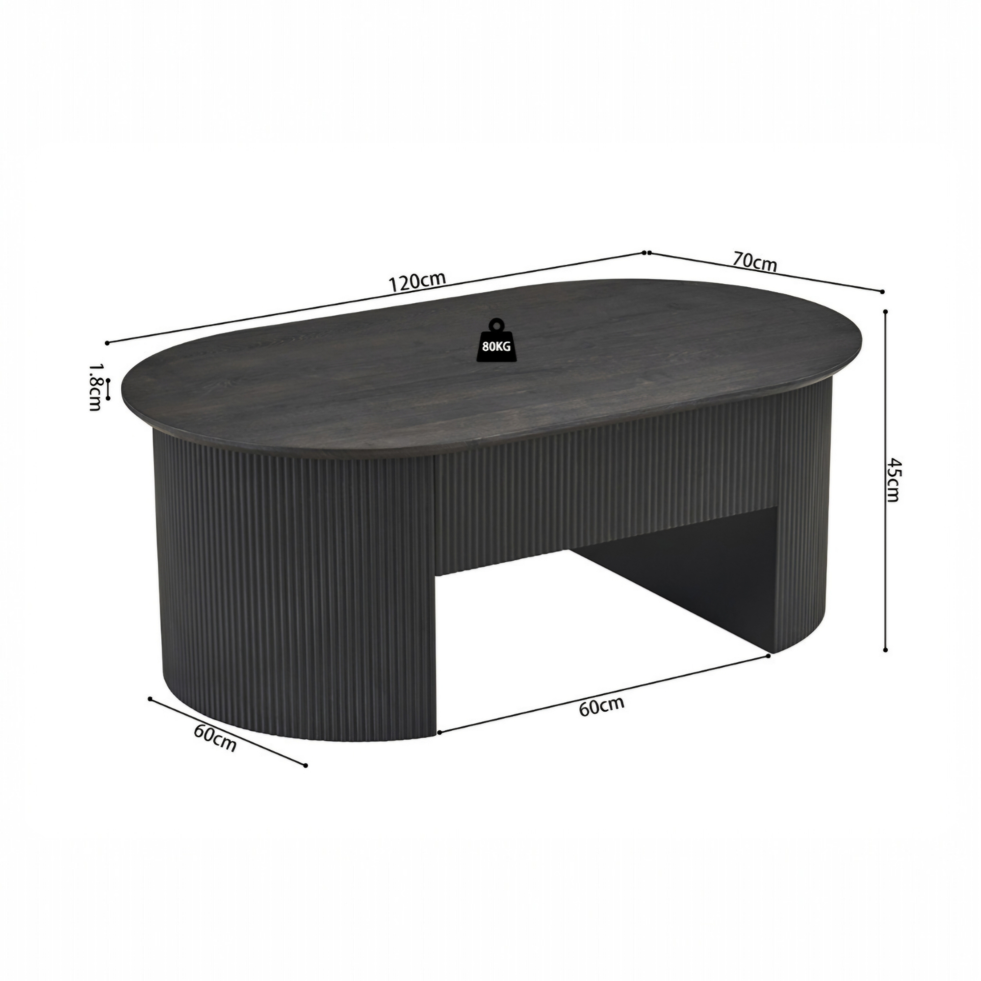 Table basse Lagos 120 cm Plateau relevable Décor Brun foncé – Image 4