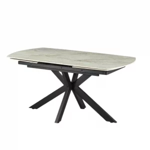 Table extensible Ares 160-240 cm Ovale Danoise Brillant Pierre Beige