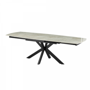 Table extensible Ares 160-240 cm Ovale Danoise Brillant Pierre Beige