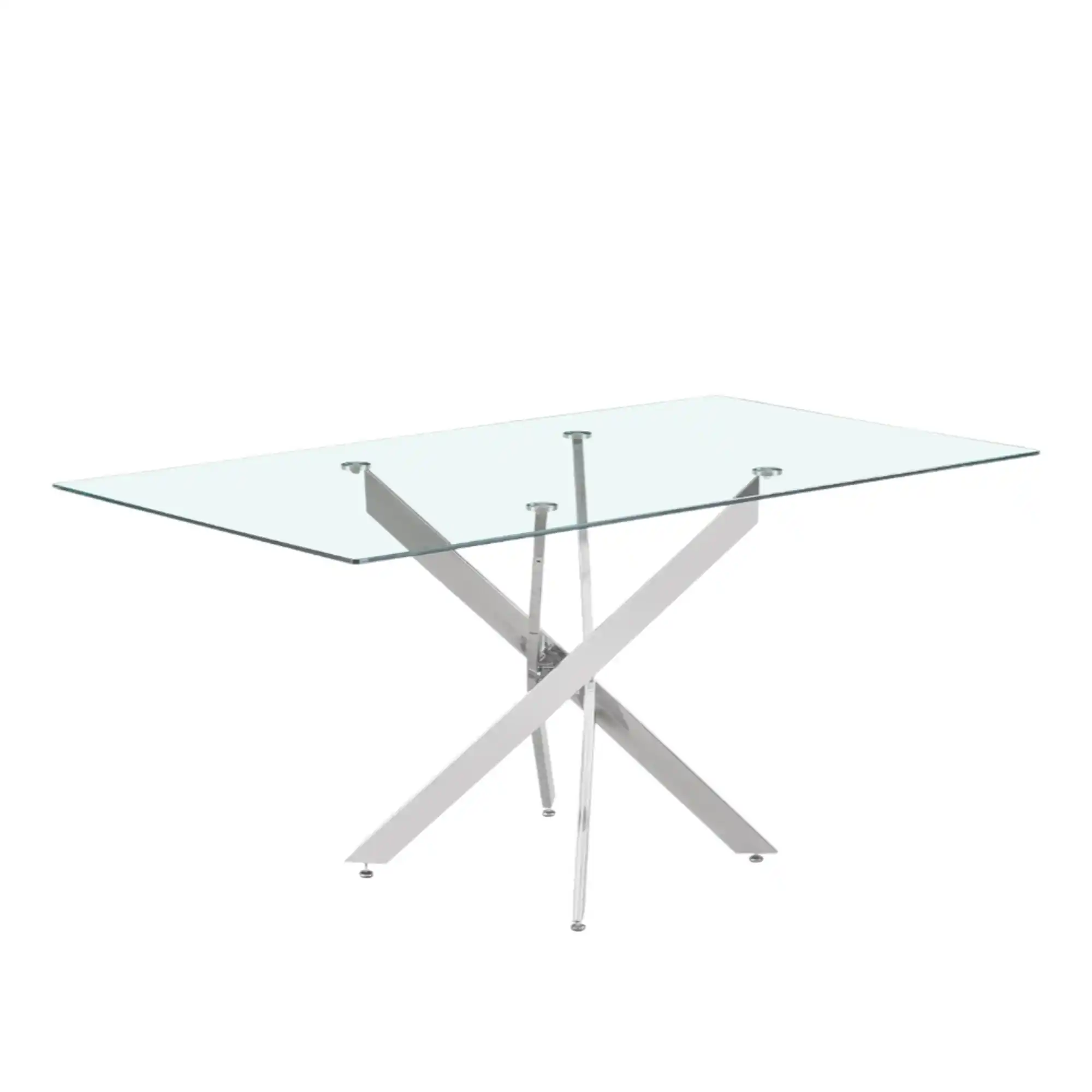 Table Lasi 160 cm Verre Pieds chromés – Image 2