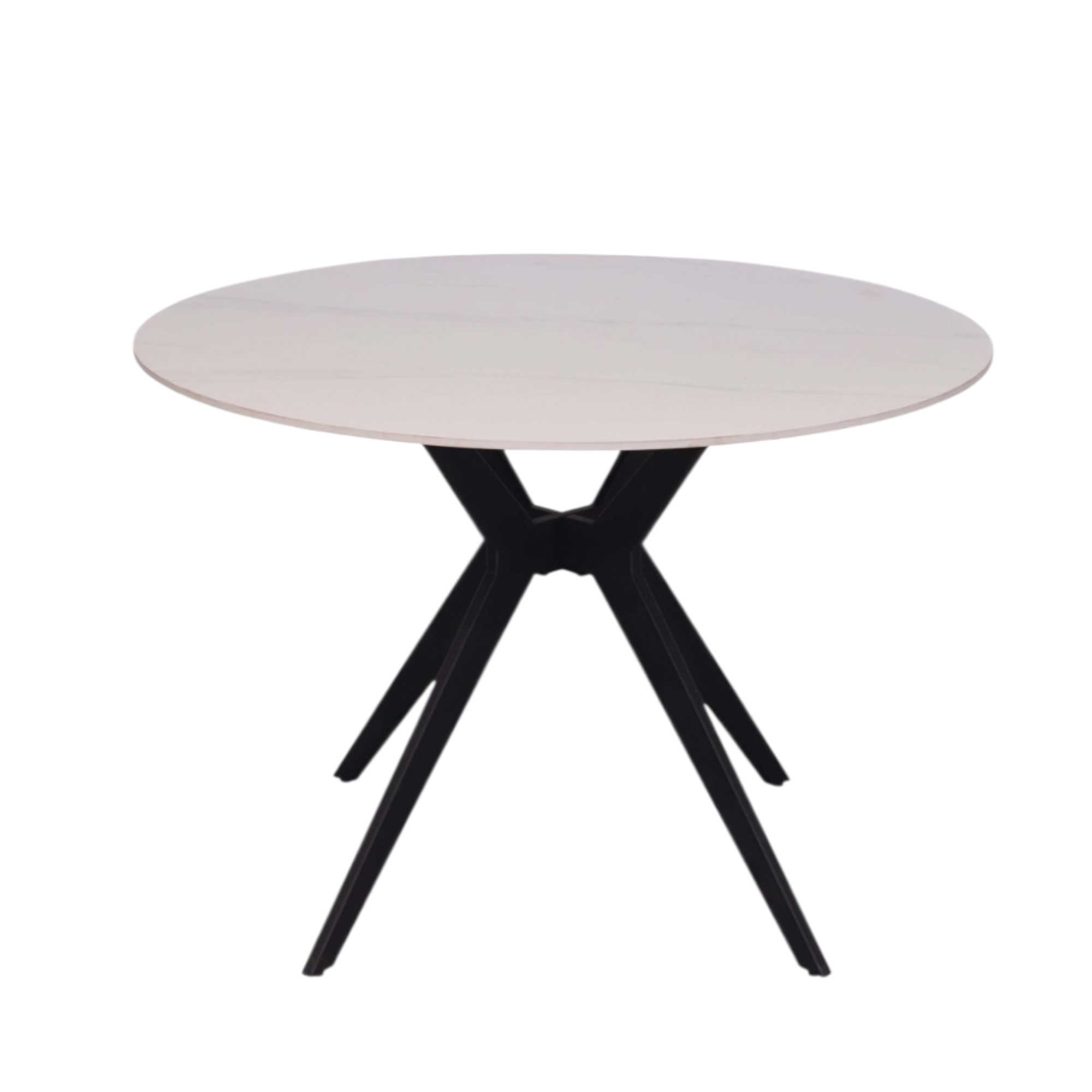 Table Apollo 110 cm Pierre Brillante Ronde Snow Blanc – Image 2