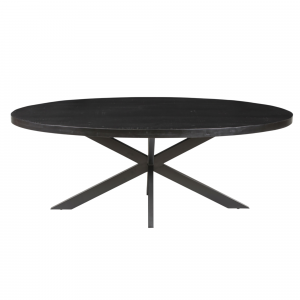 Table Alexa 200 cm Ovale Bois de Manguier noir