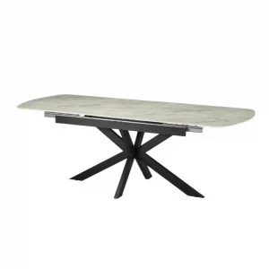 Table extensible Hestia 180-220 cm Ovale Danoise Brillant Beige