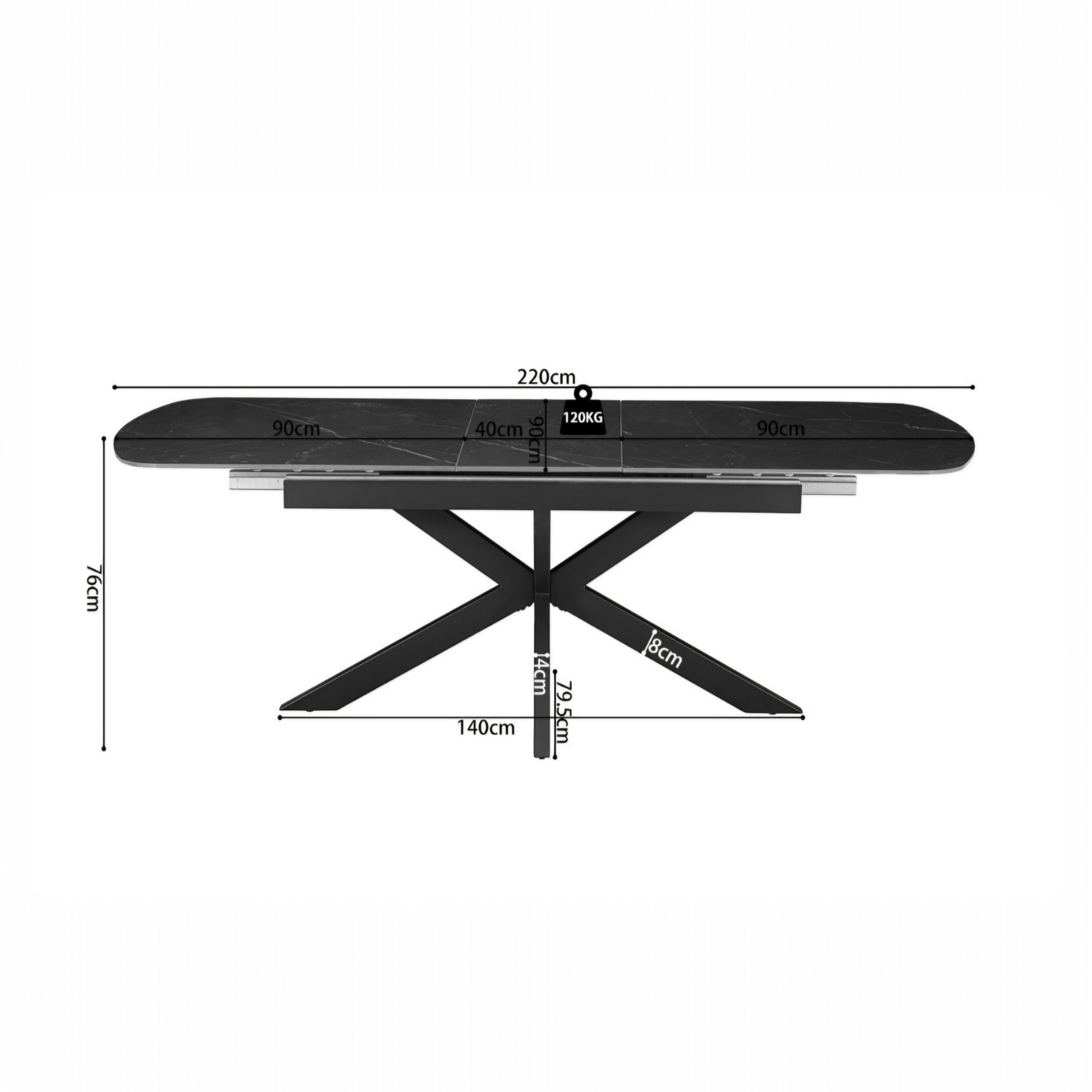 Table extensible Hestia 180-220 cm Ovale Danoise Pierre Noir – Image 6